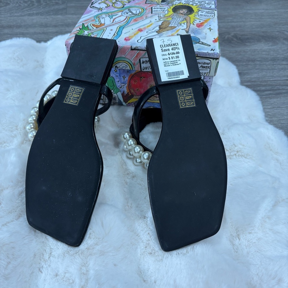 Jeffrey Campbell chateau Pearl embellished sandals in black - 7.5 - Picture 9 of 11